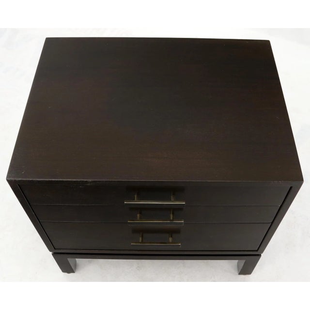 Harvey Probber 3-Drawer Nightstand Ebonized Espresso Mahogany For Sale - Image 10 of 13