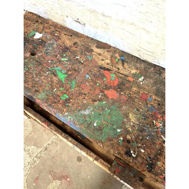 Brown Vintage Workbench in Wood For Sale - Image 8 of 13