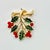 American 1970s Vintage Boho Chic Americana Christmas Holly Branch With Berries Brooch, Jonette Jewelry For Sale - Image 3 of 6