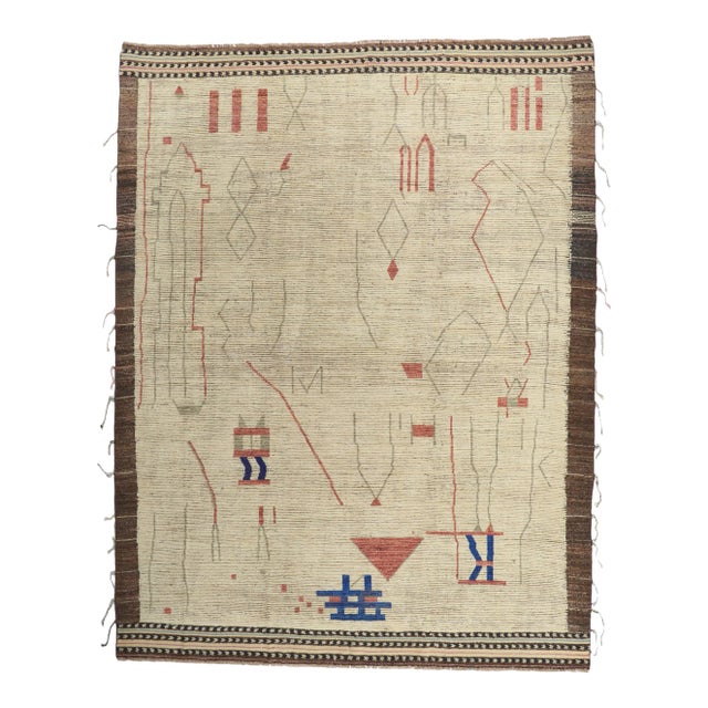 Moroccan Area Rug With Short Pile - 10'04 X 13'06 For Sale