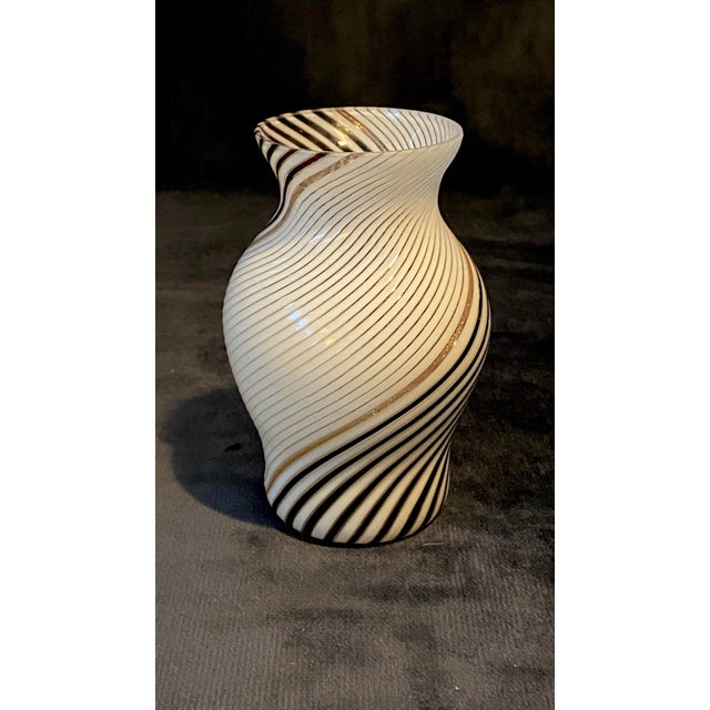 1950s Dino Martens 1954 Merano Vase Vintage Black, White, and Copper Mid Century Beauty! For Sale - Image 5 of 11