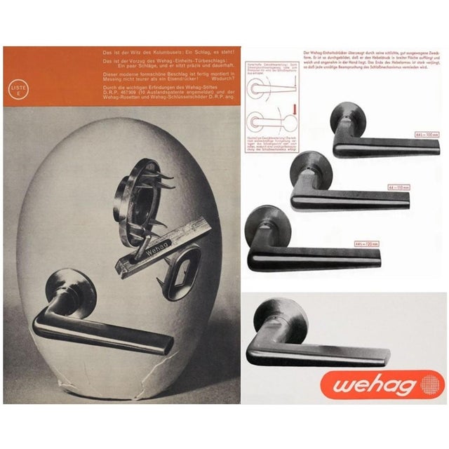 Door Handles by Max Burchartz for Wehag, 1934, Set of 5 For Sale - Image 6 of 7