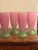 These 4 festive frosted pink and green parfait glasses would be perfect for drinks or special desserts. Vintage and...
