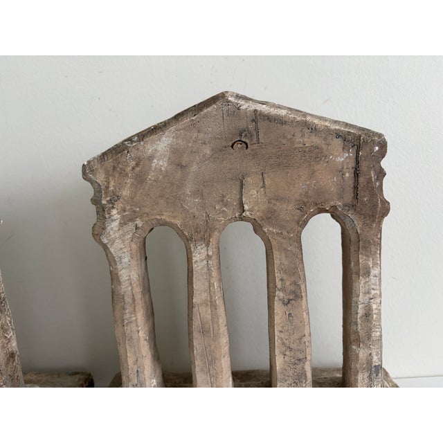 Pair of Vintage Neoclassical Temple Form Plaster Architectural Models For Sale - Image 9 of 11