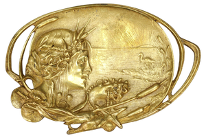 Art Nouveau French Bronze Card Tray, 1920s