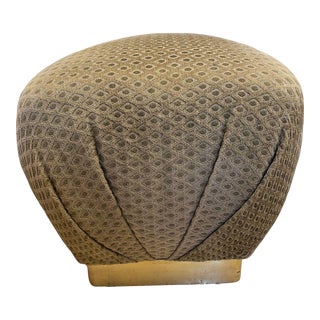 1970s Karl Springer Style Souffle Pouf Ottoman For Sale