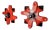 Puzzle Sconces in Red Ceramic from Hustadt Leuchten, Germany, 1960s, Set of 2 For Sale