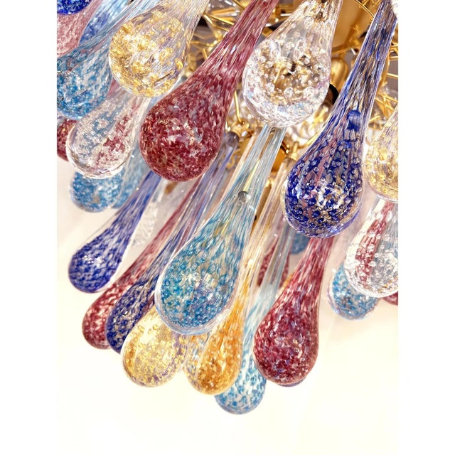 Grand Multicolor Drops Murano Glass Chandelier by Simoeng For Sale - Image 7 of 8