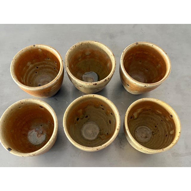 Pyrite Stoneware Cup Set by Gustave Tiffoche, France, 1970s, Set of 6 For Sale - Image 17 of 18