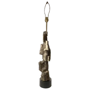 Large Laurel Brutalist Cubist Table Lamp