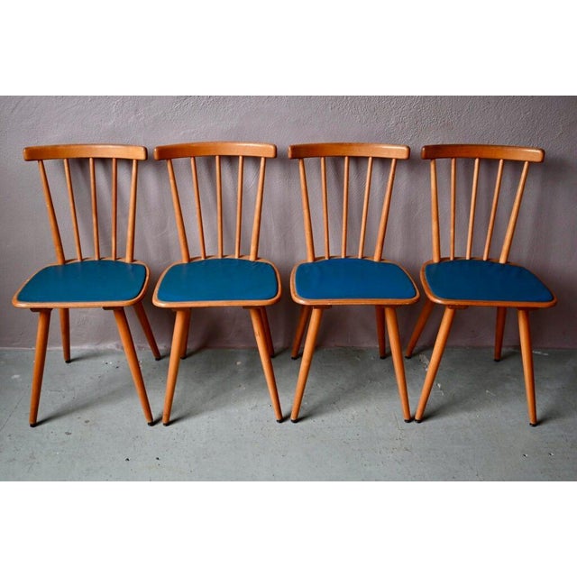 Mid-Century Compass-Legged Chairs with Spindles, Set of 6 For Sale - Image 6 of 18