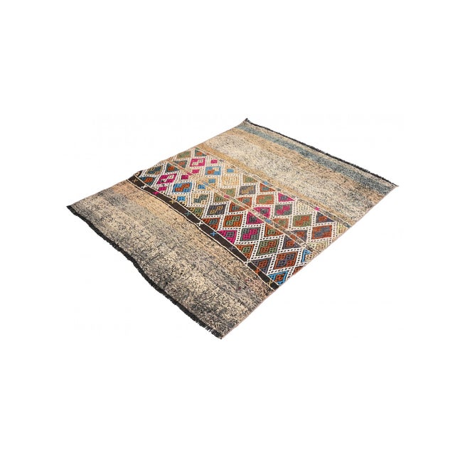 Handwoven vintage decorative kilim rug from Marash region of Turkey. Approximately 50-60 years old. In good condition....