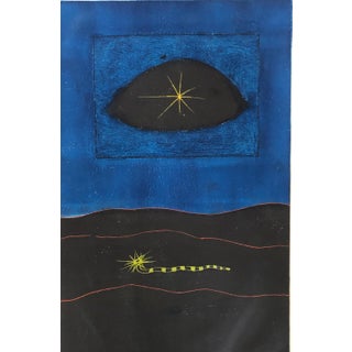 Alistair Grant, Modern British Surrealist Abstract Bold Color Aquatint Etching Print Yellow Eye, c.1960's For Sale