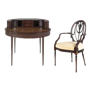 Antique Mahogany Carlton House Desk and Chair
