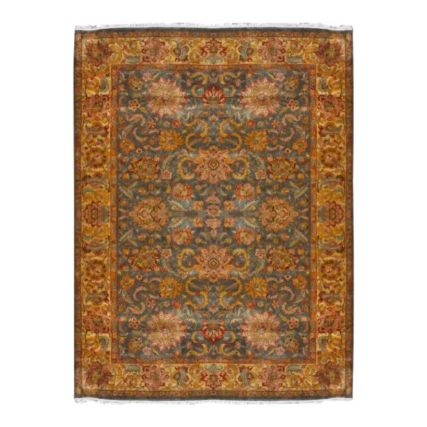 Hand-Knotted Indian Jaipur Rug - 10′1″ × 13′2″ For Sale