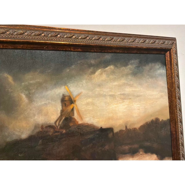 Moody Windmill Painting by Berthe For Sale In Atlanta - Image 6 of 6
