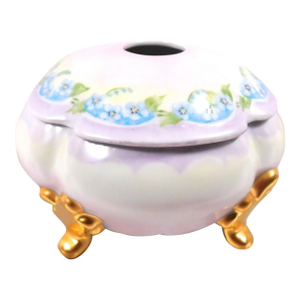 1950s Purple Floral Footed Hair Receiver by Boots Woodwurth