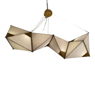 James Dieter Ketta Light Fixture Customized in Brushed Matte Gold For Sale
