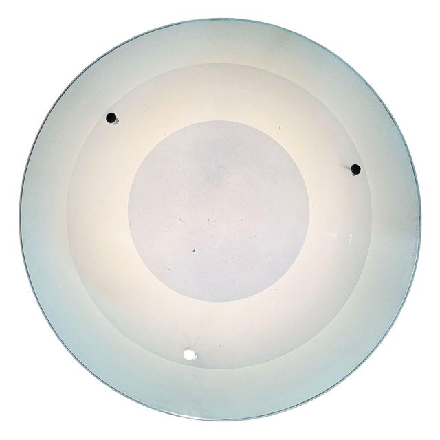 1980s Memphis Streamline Sky Blue Art Glass Chandelier Pendant Light by Three Zone For Sale - Image 5 of 11
