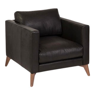 Miles Chair, Black Leather For Sale