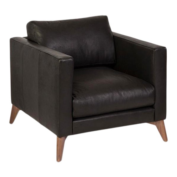 Miles Chair, Black Leather For Sale