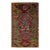 Antique Turkish Oushak Area Rug, Handwoven Wool, Geometric, Green & Red, 2' x 3' For Sale
