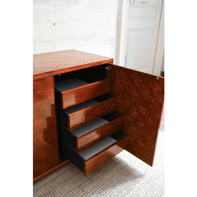 1970s Sideboard in Pressed Bamboo with Brass Details & Glossy Finish, 1970s For Sale - Image 5 of 8