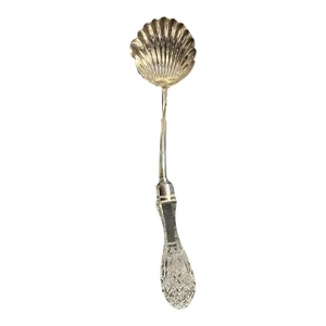 Vintage Gorham Silver Plated Punch Ladle With Hawkes Crystal Handle