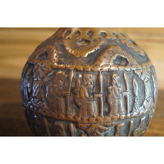 Mid 20th Century Copper Repousse Figural Vase For Sale In San Antonio - Image 6 of 9