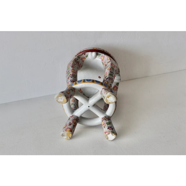 1970s Imari Style Gilt Ceramic Barrel Stool Plant Stand For Sale - Image 10 of 16