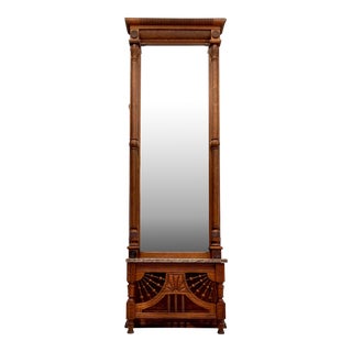 Traditional Eastlake Pier Mirror With Pink Marble Bench For Sale