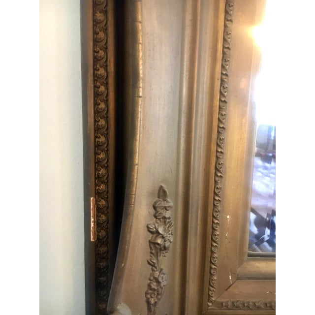 Victorian 53" Antique Gesso Mirror C. 1900 For Sale - Image 3 of 12