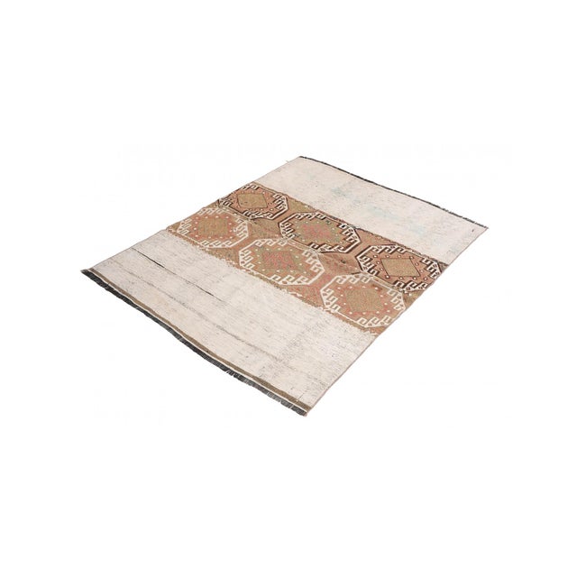 Mid-Century Modern Vintage Modern Small Kilim Rug - 4`1″ X 5`3″ For Sale - Image 3 of 6