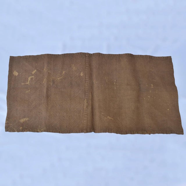 Early 20th Century Kuba Double Square Raffia Textile 44.5x22Inch For Sale In Denver - Image 6 of 8
