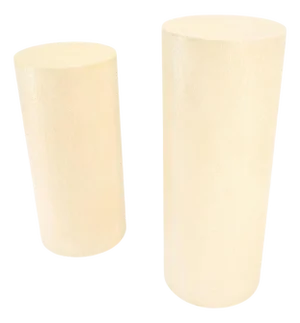 Pair Round Textured 30" & 36" Tall 14" Dia Cylinder Shape Pedestals Stands MINT!