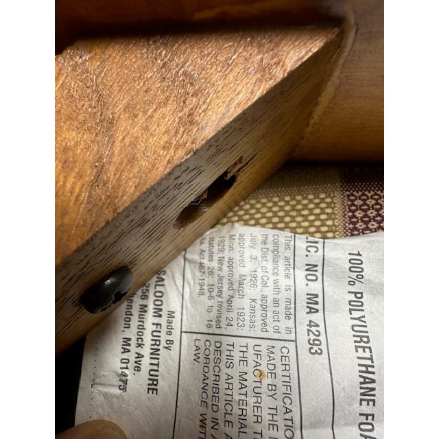 Brown 1980s Set of 5 Saloom Arch Back Plaid Upholstered Chairs For Sale - Image 8 of 8