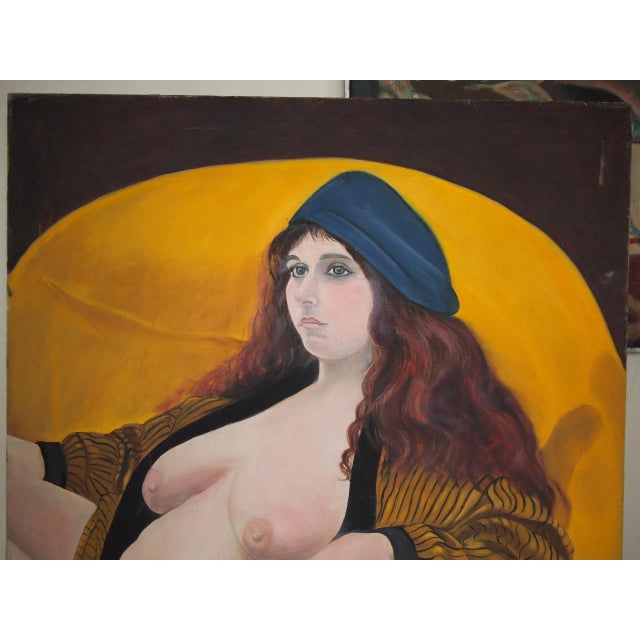 -Beautiful realist painting of a semi-nude pregnant woman by Danish movie actress and later artist Greta Thyssen Guenther...