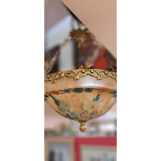 Alabaster Pendant Lamp, 1930s For Sale - Image 3 of 9