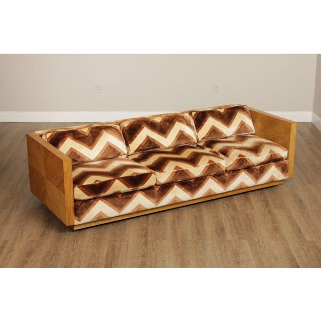 Mid-Century Modern Bernhardt Mid Century Modern Chevron Box Sofa For Sale - Image 3 of 12