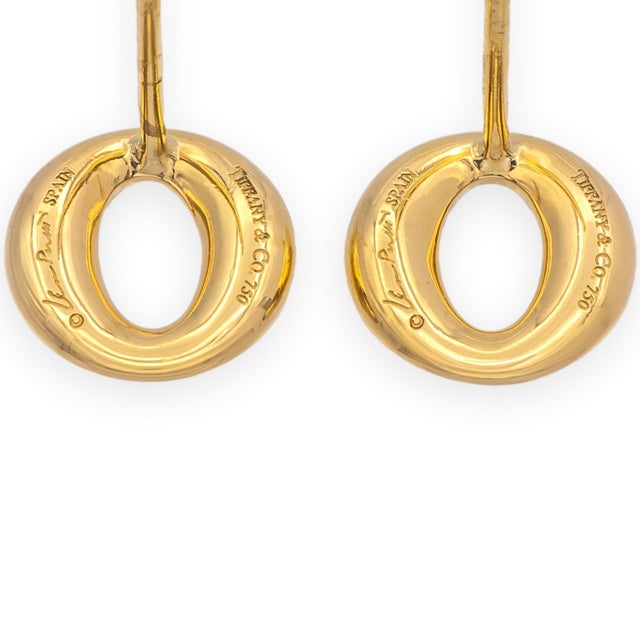Contemporary Tiffany & Co. Elsa Peretti Sevillana Stud Earrings 18k Yellow Gold Small, A Pair For Sale - Image 3 of 9