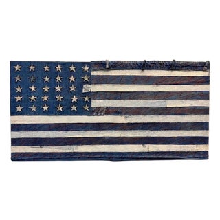 Jean Jacques de la Verriere, Vintage 1970s Pop Art Americana Patriotic American Flag Denim Jeans Hand Sewn For Sale