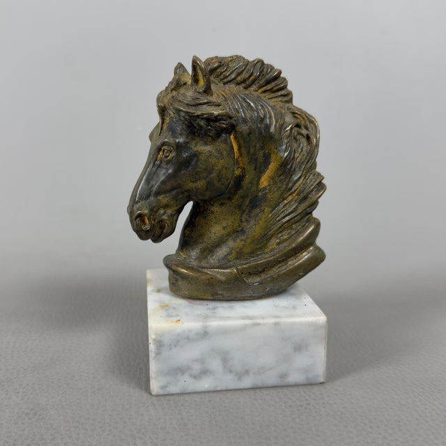 Bronze Sculpture of Achilles' Horse on a Marble Base by R. Santoro, 20th Century For Sale - Image 5 of 11
