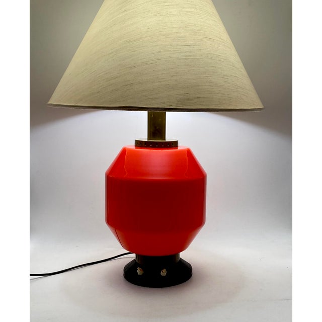 Space Age Orange Glass Table Lamp Base, Stilnovo, Italy 1960s For Sale - Image 12 of 12