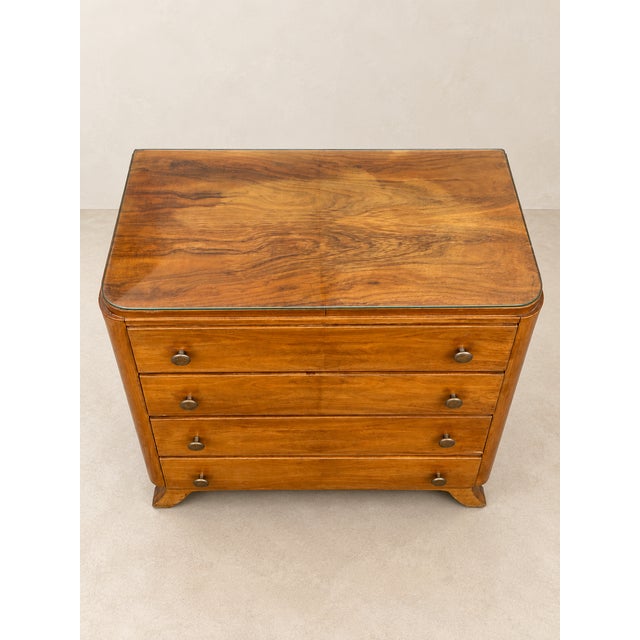 Vintage Art Deco Walnut Chest of Drawers, 1950s For Sale - Image 4 of 11
