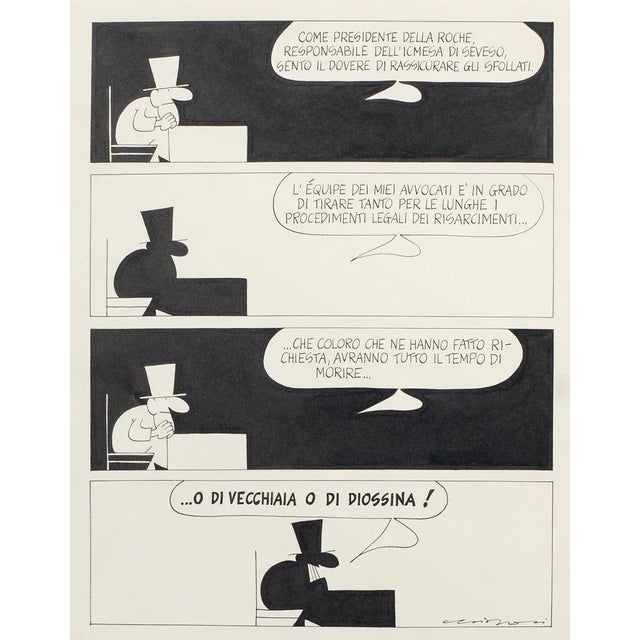 Untitled - Original China Ink by A. Chiappori - 1970s 1970s For Sale - Image 4 of 4