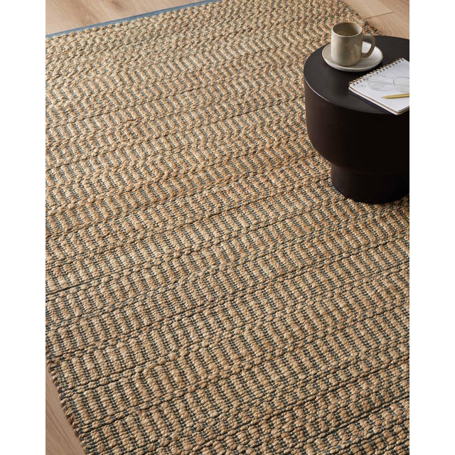 Beige Angela Rose x Loloi Colton Natural / Navy 18" x 18" Sample Rug For Sale - Image 8 of 8