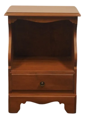 Sprague & Carleton Solid Hard Rock Maple Early American Colonial Style 18" Open Cabinet Nightstand