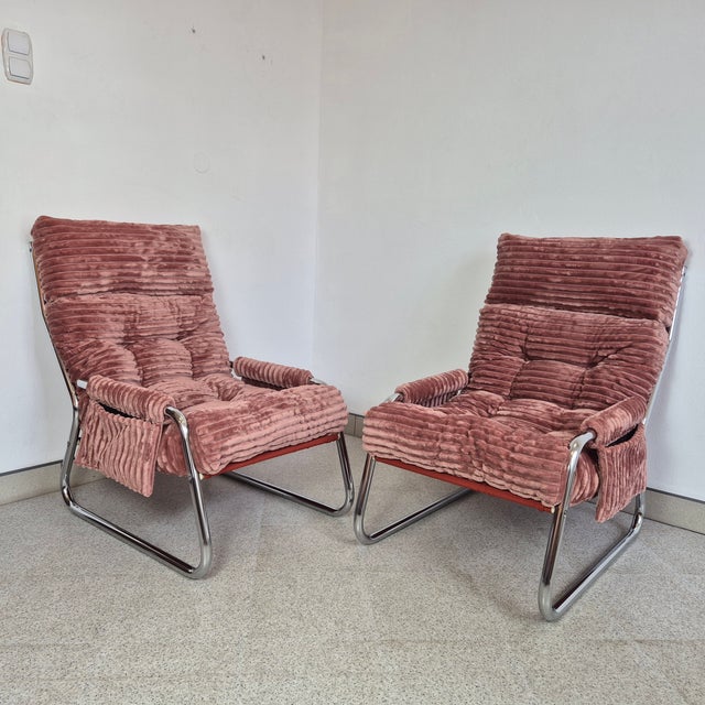 Metal Mid-Century Tubular Armchair by Gillis Lundgren for Ikea, 1970s For Sale - Image 7 of 8