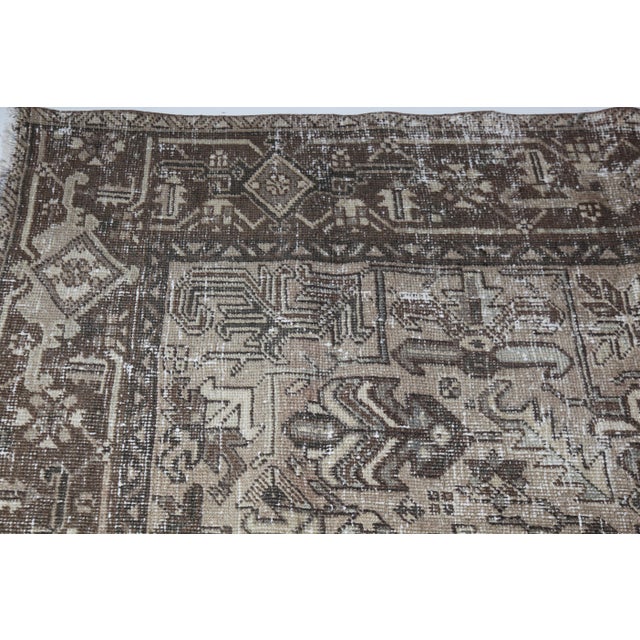 Architectural Vintage Heriz Rug With Washed Neutral Palette -6' 8'' X 9' 6'' For Sale - Image 10 of 13