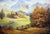 Signed B. Feucht Alpine Mountain Cabin Landscape Painting, Wood Frame For Sale - Image 4 of 6